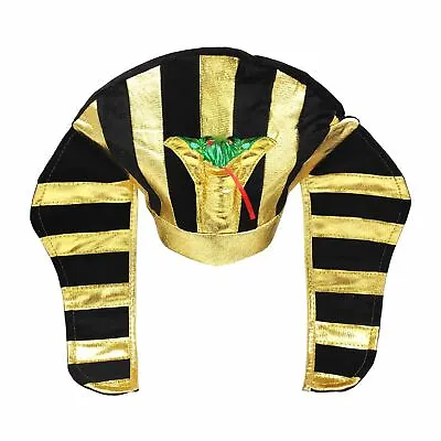 Adults Fancy Dress Pharaoh Headpiece Hat Costume Accessory Egypt King • £9.70
