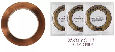 3 Rolls 7/32  SILVER BACK EDCO Copper Foil Tape For Stained Glass 36 Yards  1mil • $41.61