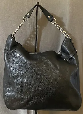 Michael Kors Megan Black Leather Hobo Bag Preloved • $65