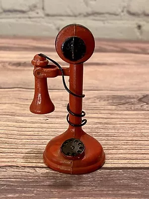 Red Midwest Imports Cannon Falls Metal Miniature Candle Stick Telephone • $11