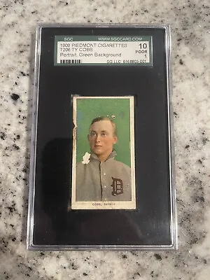 Sgc 1 1909 T206 Ty Cobb Green Portrait Piedmont 150 Hof Great Looking Card • $6399.99