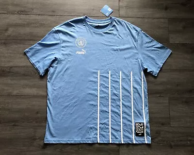 Man City Football Puma Official T Shirt Men's BNWT XL • £25