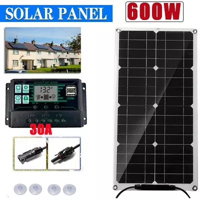 UK 600W Solar Panel Kit Battery Charger &30A Controller For Car Van Caravan Boat • £28.49