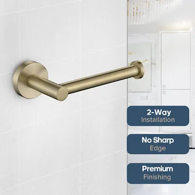 Decaura Toilet Roll Holder Brushed Gold Bathroom Wall Hanger Towel Rack Rail Bar • $37.99