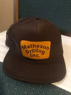 Vintage  Mesh Trucker Snap Back Cap Matheson Drilling Inc Patch • $15.95