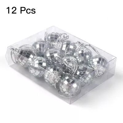 12X Disco Mirror Ball Silver Glitter Xmas Tree Decor Party Stage Lighting Effect • £1.47