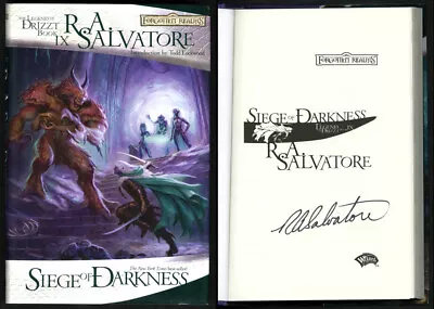 R. A. Salvatore SIGNED AUTOGRAPHED Siege Of Darkness Dark Elf HC Book IX Drizzt • $170