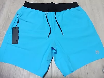 GREYSON Mens XL COYWOLF SHORTS AQUA BLUE LAGOON LINED WORKOUT STRETCH • $64.99