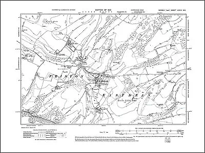 Eastdean Friston Old Map Sussex 1910: 79SE Repro • £18.99