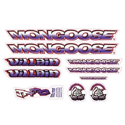 Mongoose - 1997 Villain For Chrome Frame - Decal Set - Old School Bmx • $88