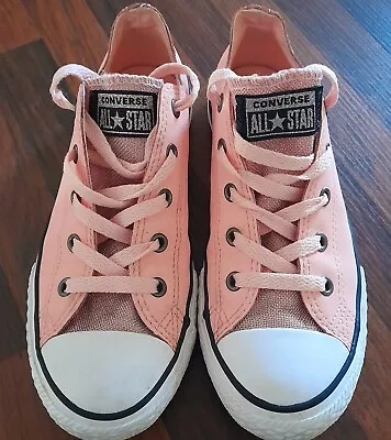 Girls Baby Pink Leather Converse - Size 3 • £10