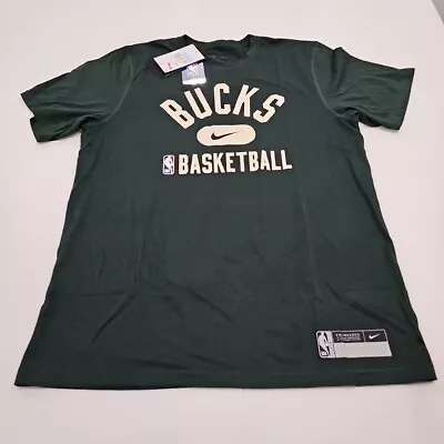 NWT Milwaukee Bucks NBA Green Nike Dri-Fit T-Shirt Men's Medium New With Tags • $26.99