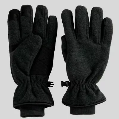 Men's Tek Gear Microfleece Tech Touch Cuffed Black Gloves - Size S/M -  New  • $10.99