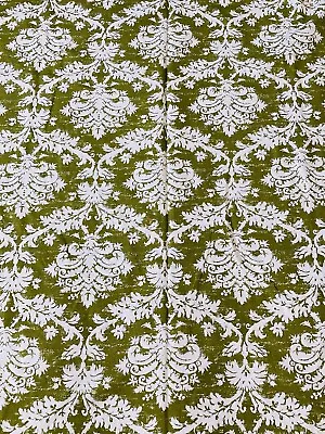 Vtg Decorator Fabric 8 Yds Avocado Green Linen Blend Bloomcraft 55”W • $32