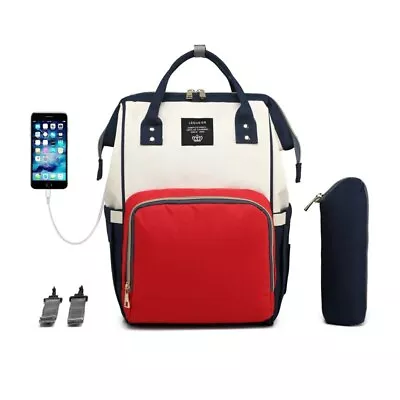 £38.75 • Buy LEQUEEN Mummy Maternity Nappy Diaper Bag Large Capacity Bag Travel USB Backpack