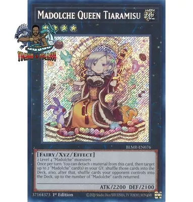 Yugioh! 1x Madolche Queen Tiaramisu BLMR-EN076 Secret Rare 1st Ed NM • $1.97