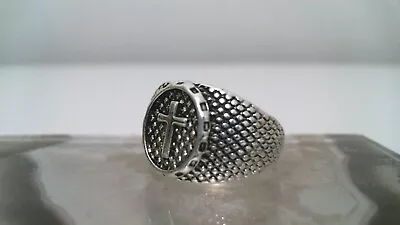 Mens 925 Silver Plated Faith Cross Ring Sz 11 • $17.95