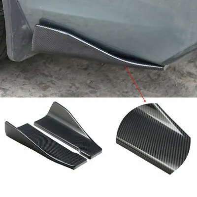 2Pcs Universal Carbon Fiber Style Car Bumper Spoiler Rear Splitter Diffuser Lip • $21.94