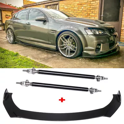 For Holden VE & VF Commodore Gloss Black Front Lip Spoiler Body Kit + Strut Rods • $84.59