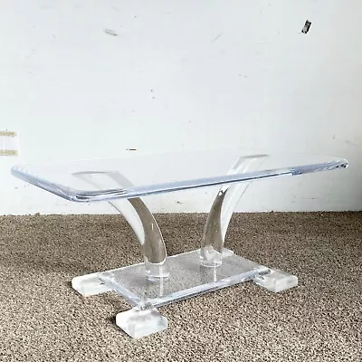 Mid Century Modern Chunky Lucite Coffee Table • $1495