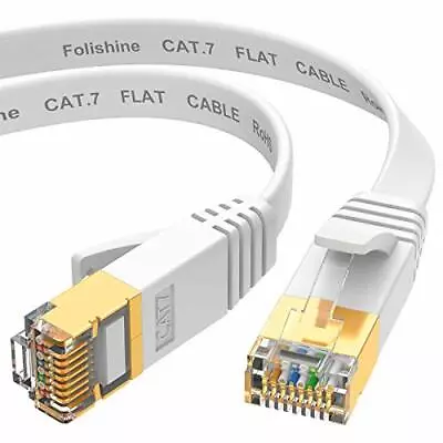 Cat 7 Ethernet Cable 15 Ft Folishine High Speed Ethernet Cable Flat LAN Patch... • $9.48