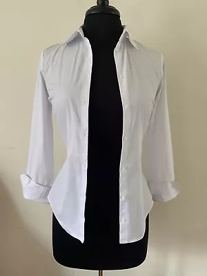 Zara Basic White Long Sleeve Button Up Top XS • $7