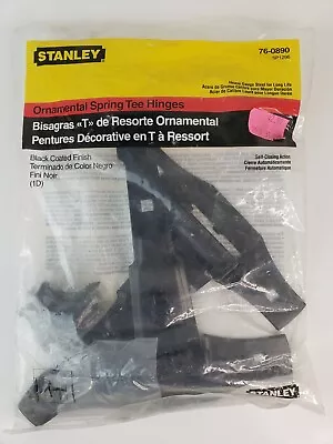 Self Closing Hinges Spring T-Hinge Ornamental  Stanley  76-0890 Black - 2 Pack • $10.75