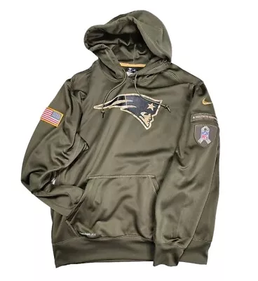 New England Patriots Nike Mens XL NFL Salute Service ThermaFit Hoodie Sweatshirt • $38