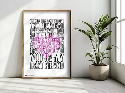 ❤ QUEEN ❤ You're My Best Friend - Song Lyrics Poster Art Limited Edition Print • £9.99