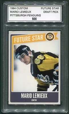 Custom 1984 Mario Lemieux Penguins Future Star Draft Pick Rookie Yr Hockey Card  • $23