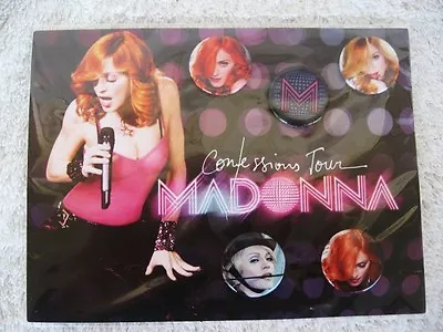 MADONNA...CONFESSIONS TOUR...OFFICIAL...PINS / BUTTONS...NEW On CARD • $9.99