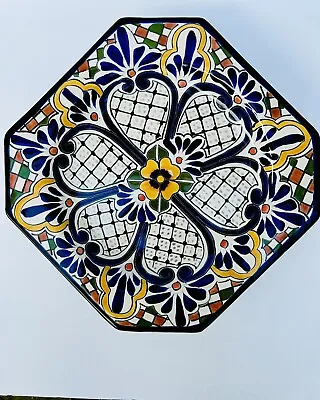 Talavera Hand Painted Large Platter Mexico 12” Wall Plate Octagonal • $39.99