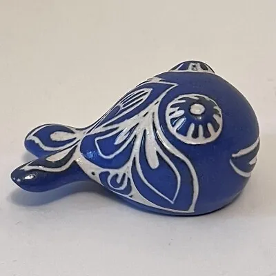 Pablo Zabal Chile Signed Blue White  Whale Art Pottery Sculpture Figurine Rare • $49.90