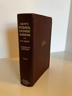 Kent's Mechanical Engineers' Handbook Power Eleventh Edition 1949 • $37.28