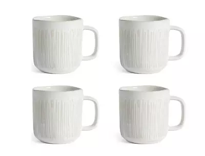 Habitat Wax Resist Set Of 4 Stoneware Mugs - Cream • £10