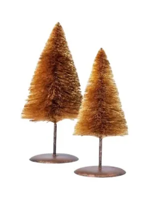 STUDIO MCGEE 2pc Rustic Brown Natural Bottle Brush Trees W Metal Base •Target • • $30