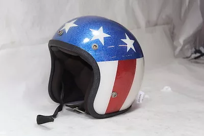 1960's Captain America Helmet Old Vintage Harley Easy Rider FXR Chopper EPS19591 • $600