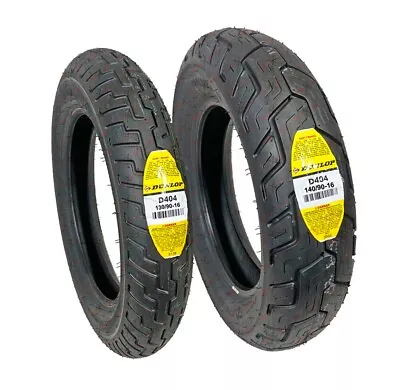 Dunlop Motorcycle Tires D404 130/90-16 Front 140/90-16 Rear Set Combo • $265.23