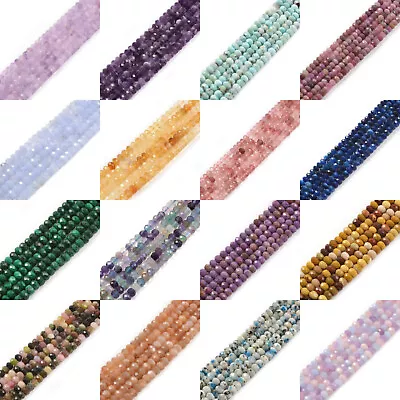 6mm Faceted Gemstone Rondelle Loose Beads Strand 15.5-16  DIY Jewelry Making • $7.99