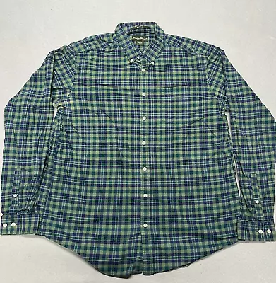 Eddie Bauer Shirt Mens XLT Tall Green Plaid Check Button Up Relaxed Fit Casual • $22.95