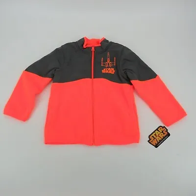 Star Wars Orange X-Wing Boys Zip Up Fleece Jacket Small New $42 • $17