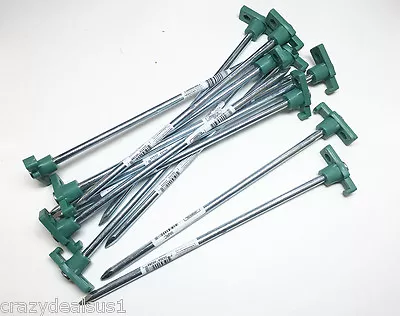 New (10) Tent Stakes Pegs Heavy Duty Steel Metal Camping Tarp Long • $17.95