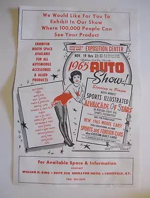 Poster / Brochure: 1965 Auto Show Booth / Vendor Info Wm H King Louisville Ky • $20