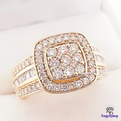 9ct Yellow Gold Ring Cushion Diamond Ring 1.00ct Size O Solid Gold Value $2500 • $749