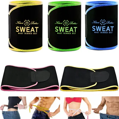 Waist Trainer Cincher Trimmer Men Women Sweat Bands Sport Gym Belt Body Shaper • £12.79