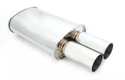 Megan M-DT Stainless Steel Dual 3  76mm Tip Exhaust Oval Muffler 2.5  Inlet • $164.85