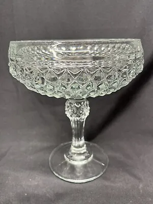 Vintage Indiana Glass Clear Glass Compote/Candy Dish Pre Owned USA Made • $14