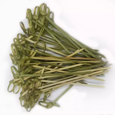 £3.99 • Buy 100 X Bamboo Knot Skewer 9cm Cocktail Stick For Catering BBQ Party Kebab Fruit