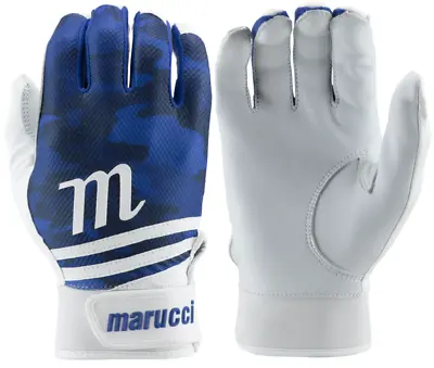 1 Pair 2022 Marucci MBGCRX Crux Batting Gloves White / Royal Blue Adult Medium • $25.62