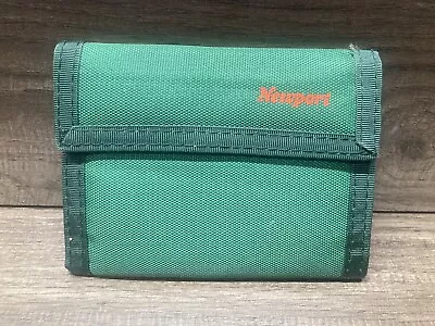 Vintage Newport Sport Wallet Nylon Green Billfold Hook & Loop Bifold With Insert • $21.99